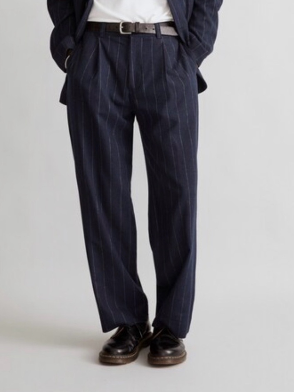 Madewell Roebling Pleated Trousers High Rise Wide Leg Tailored Pants